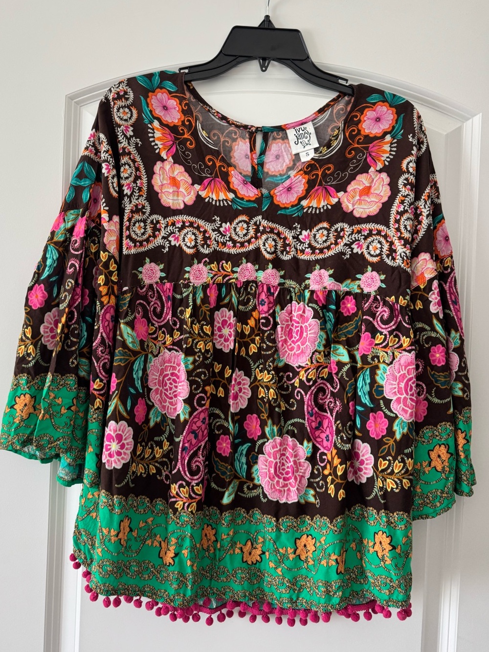 Ivy Jane Boho Floral Garden Party Blouse Size M